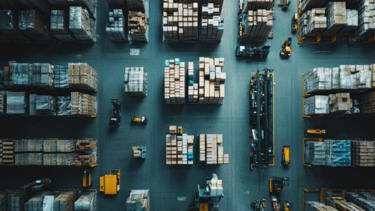 The picture shows a warehouse