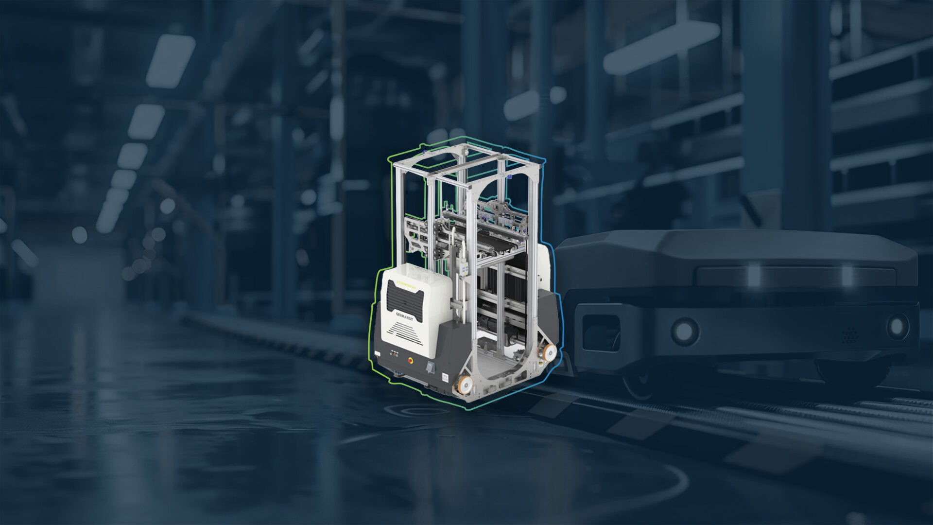 Das Beitragsbild zum Blogartikel Automatisches Kleinteillager mit Shuttletechnologie zeigt ein Multi Level Shuttle Fahrzeug.