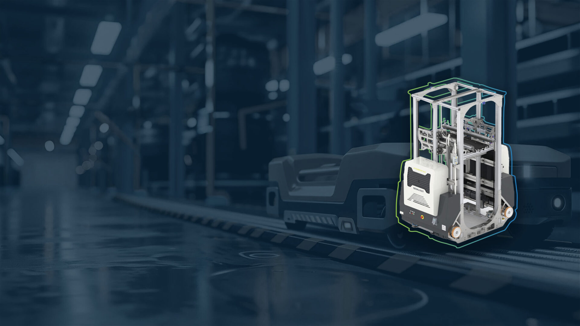 Das Headerbild zum Blogartikel Automatisches Kleinteillager mit Shuttletechnologie zeigt ein Multi Level Shuttle Fahrzeug.