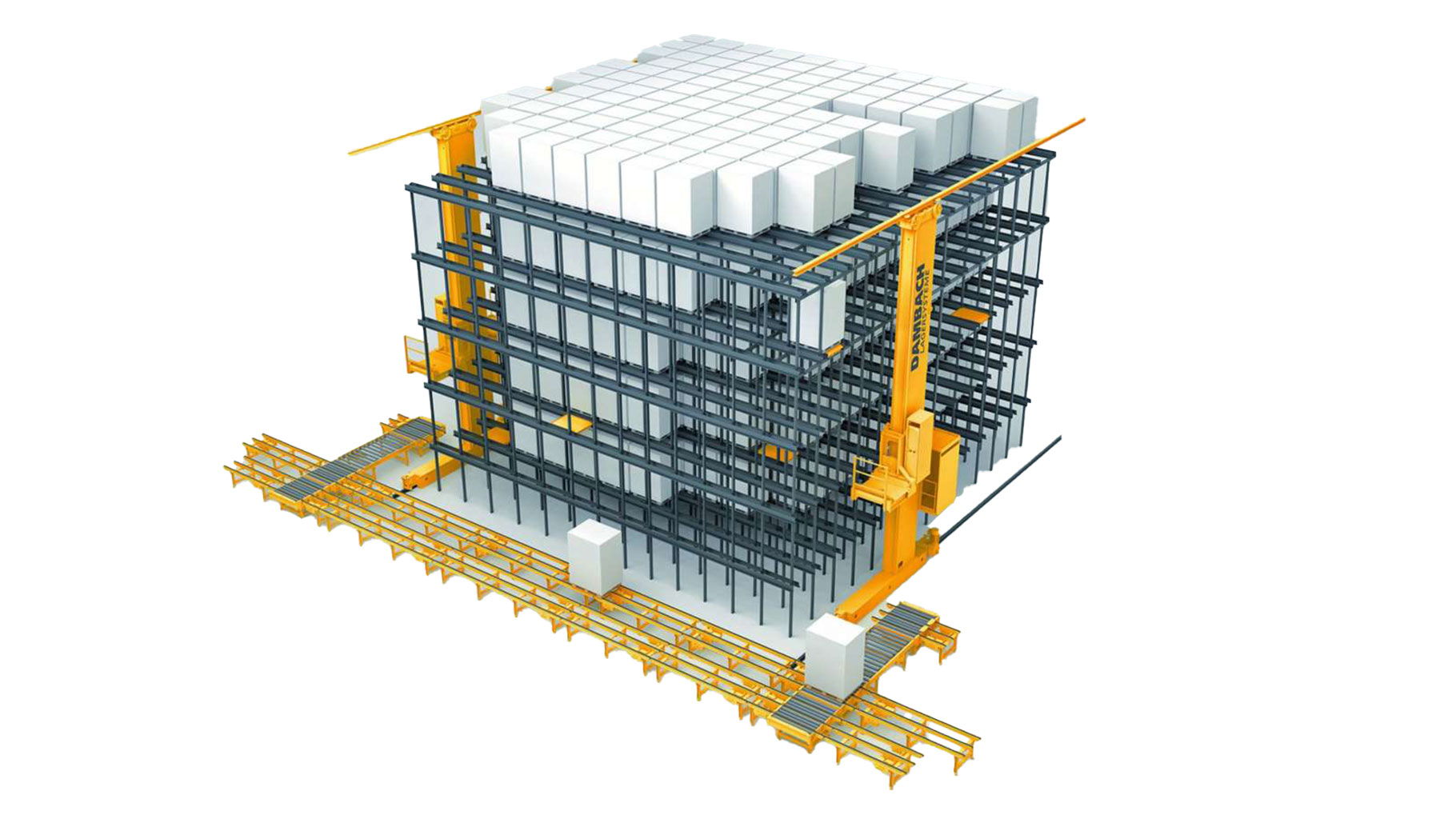 Das Bild zeigt ein Paletten Shuttle Lager.