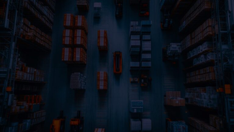 Dark warehouse from a bird's eye view.