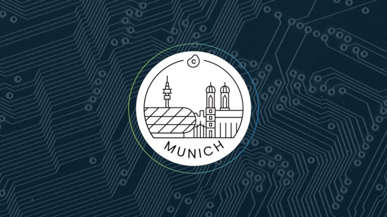 Eine Badge zeigt Logo des Celonis Process Intelligence Days in München