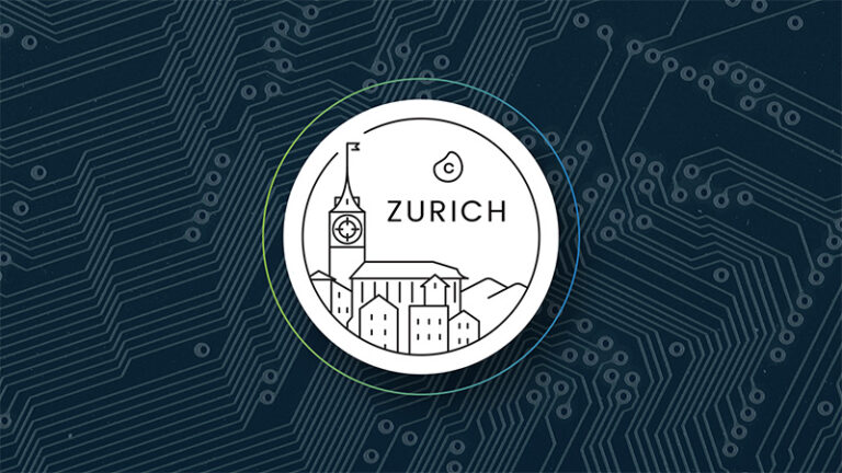 Eine Badge zeigt Logo des Celonis Process Intelligence Days in Zürich