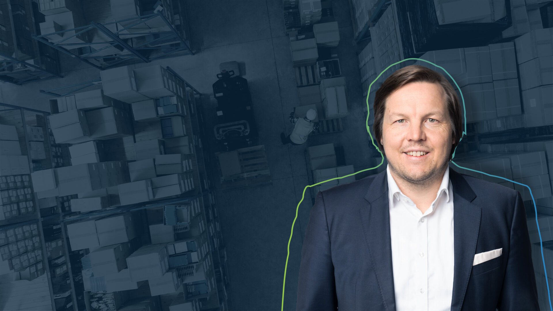 Header zur Seite von Philipp Carl, Geschäftsführer und Geschäftsfeldleiter Logistik bei Rothbaum: Zeigt Portrait von Philipp Carl im Vordergrund