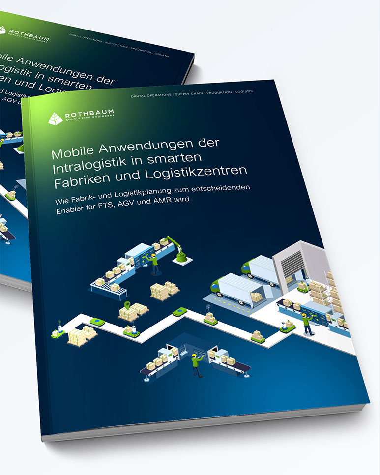 Zwei Broschüren bzw. White Paper mit dem Titel 'Mobile Anwendungen der Intralogistik"