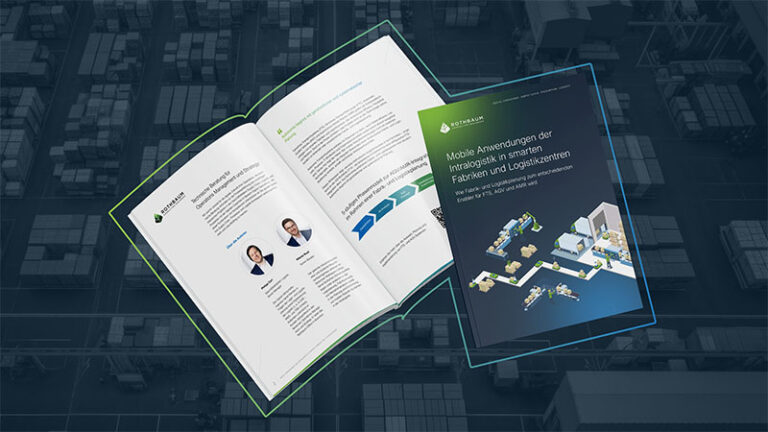 Vorschau: Zeigt Mockup zum White Paper "Mobile Anwendungen der Intralogistik"